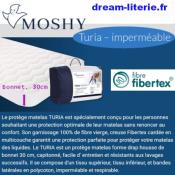 TURIA Protge-Matelas  capitonn impermable respirant forme drap-housse - Bonnet 30cm -Fibre FIBERTEX..