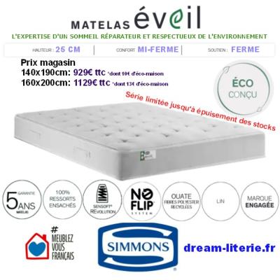 EVEIL, Matelas ressorts ensachés Sensoft REvolution®, 25 CM.