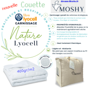 NATURE LYOCELL Couette 400g/m2 Fibres 100% lyocell.