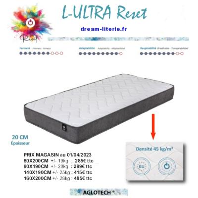 L-ULTRA Reset Matelas Densité extrème 45 KG/M3. 20CM