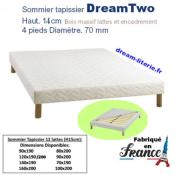 Sommier tapissier DreamTwo Hauteur. 14CM + 4 pieds Diam. 70MM.