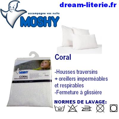 Coral imperméable Housse pour traversin-oreiller . (Taie)