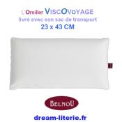 Viscovoyage, Oreiller mémoire de forme 23x43CM avec sac transport.