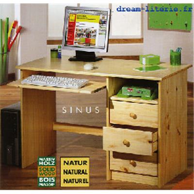 Bureau Sinus 3 tiroirs Pin 100% Massif