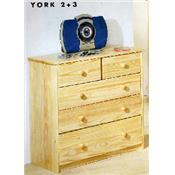 Commode York 3+2 tiroirs Teinte MIEL