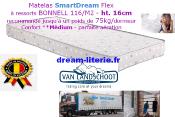 Matelas SmartDream-Flex Ressorts - Haut. 16cm.