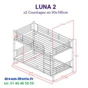 LUNA lit superposé 2 x 90x190cm.