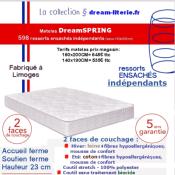 Matelas DreamSPRING Haut.23cm à ressorts ensachés indépendants.