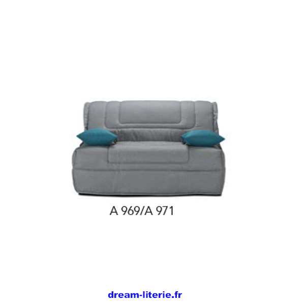 ISABELLE banquette-LIT BZ 140x200, super Matelas SOFACONFORT HD30kg/m3 Haut.15CM.