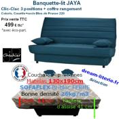 CLIC-CLAC  JAYA, Couchage 130x190CM Mat.SOFAFLEX HD26kg/m3 Haut.11cm.