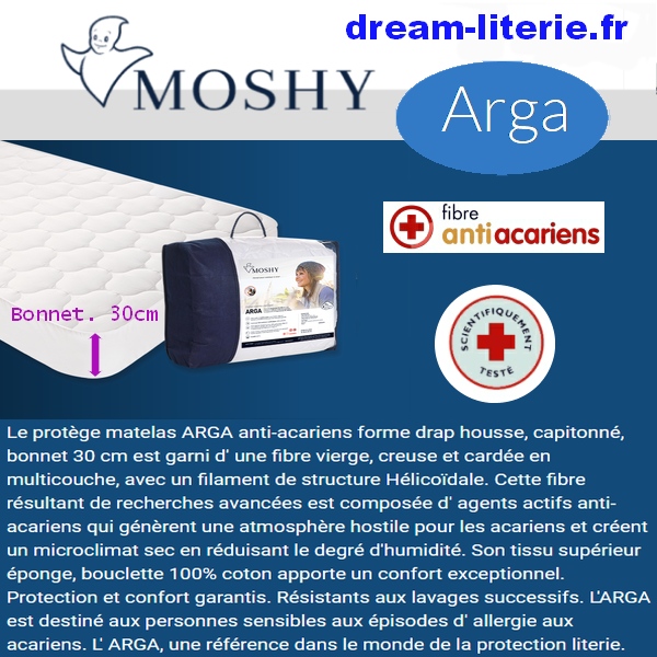 Protège-Matelas 160X200 Capitonne Arga Moshy