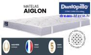 AIGLON Matelas 100% Latex 7 zones Haut.20cm, ou av PackDream (Sommier tapiss.15cm+pieds diam.70mm)