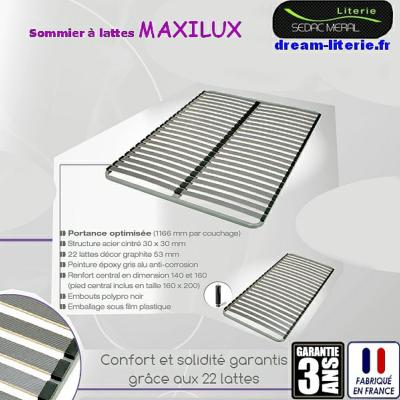 Maxilux, sommier à lattes épaiss.5cm, ou ses OPTION(s)