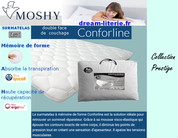 CONFORLINE surmatelas à mémoire de forme, Haut. 7cm