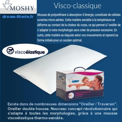 VISCO-Classique Oreiller/traversin à mémoire de forme.