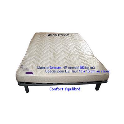 Matelas Dream HR55 kg/m3 Spécial Banquette-lit BZ,épaisseur 10 à 15 cm.