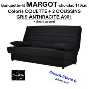 CLIC-CLAC MARGOT, Couchage 140x190CM Mat.SOFAFLEX HD26kg/m3 Haut.13cm.