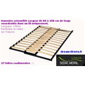 sommier extensible 27 lattes, Largeur. 84 à 156 cm xLongueur. 188cmde large