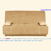 Banquette Clic-Clac LISETE, super matelas 18cm Mono 140x190.