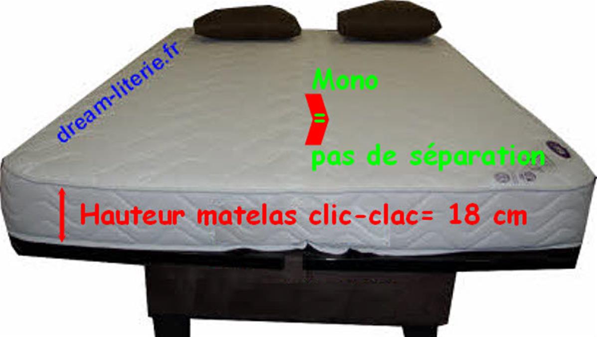 Matelas Royal Seul spécial Clic-Clac fixation ttes mécaniques.sans