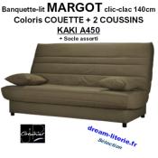 CLIC-CLAC MARGOT, Couchage 140x190CM Mat.SOFAFLEX HD26kg/m3 Haut.13cm.