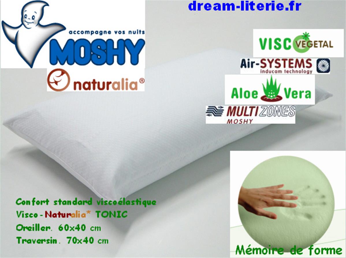 Oreiller Viscoélastique Visco-Naturalia TONIC MOSHY. Port gratuit EN FRANCE