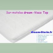 Surmatelas Dream-Top Visco à mémoire de forme, haut. 6cm déhoussable.
