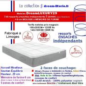 Matelas DreamLUXURY Haut.29cm à ressorts ensachés indépendants, 5 Zones..